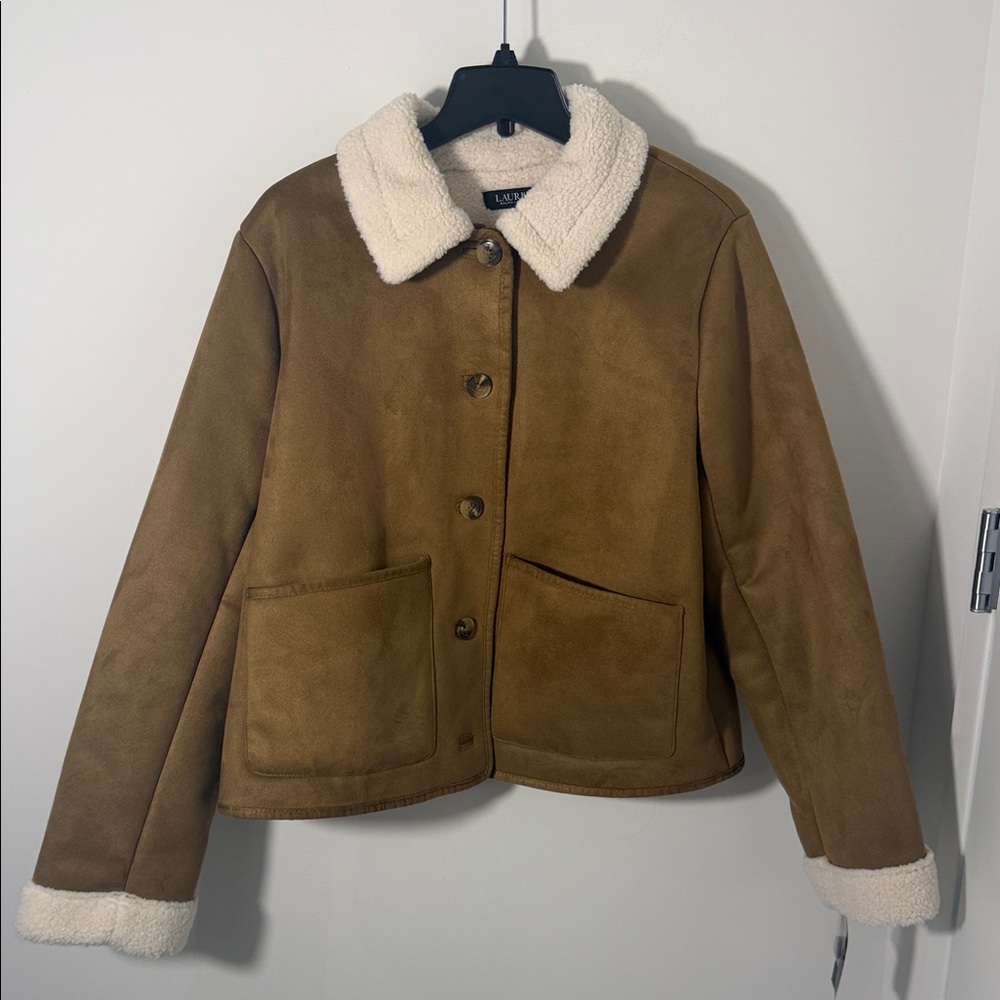 NWT Ralph Lauren Faux Sherling Sued women’s jacket size xl - Picture 4 of 11